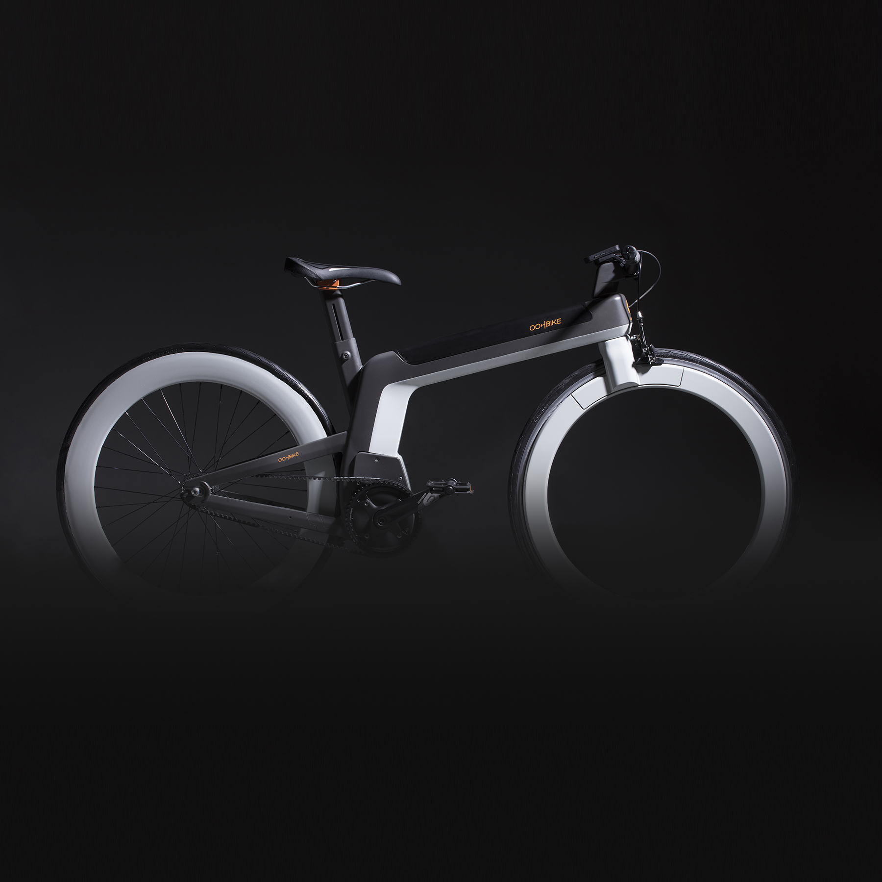 OOHBIKE是一款創新的電動自行車,具有無輪輻的無輪轂前輪